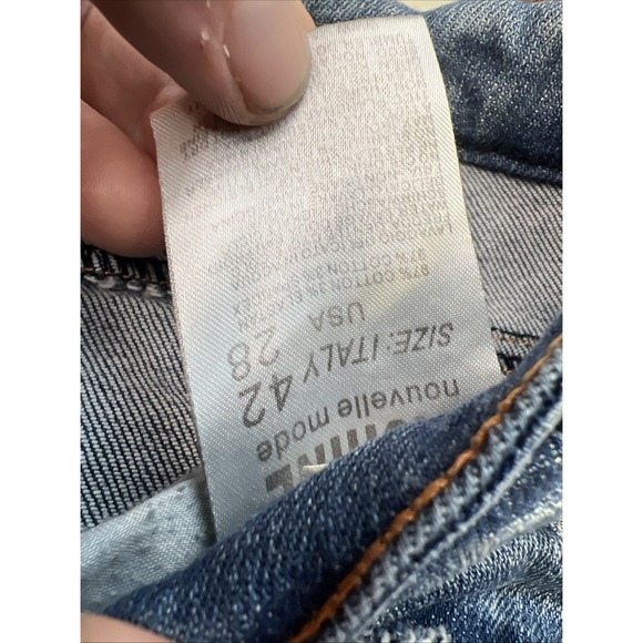 Machine Jeans Acid Wash Torn Ripped Distressed Skinny Jeans Low Rise‎ 5 28x26 - Picture 4 of 11